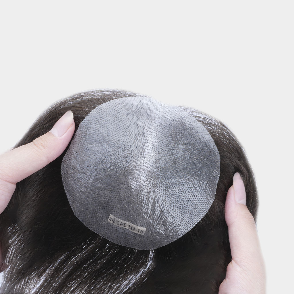 HS1V-TOP Thin Skin Hair System for Crown Area V-looped Human Hair (1)
