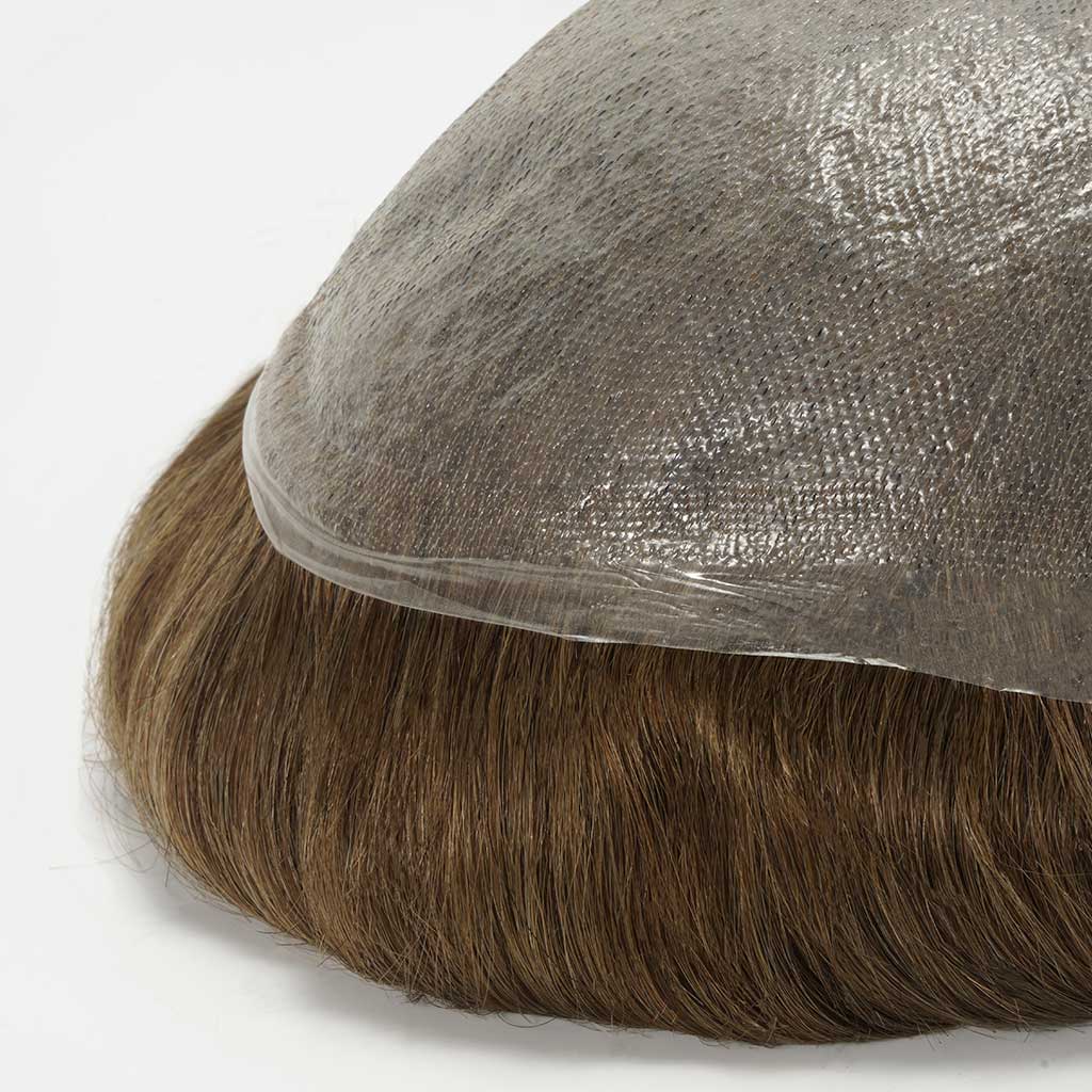 HS25-V 0.03mm Ultra Thin Skin Men's Hair Systems With V-looped Human Hair