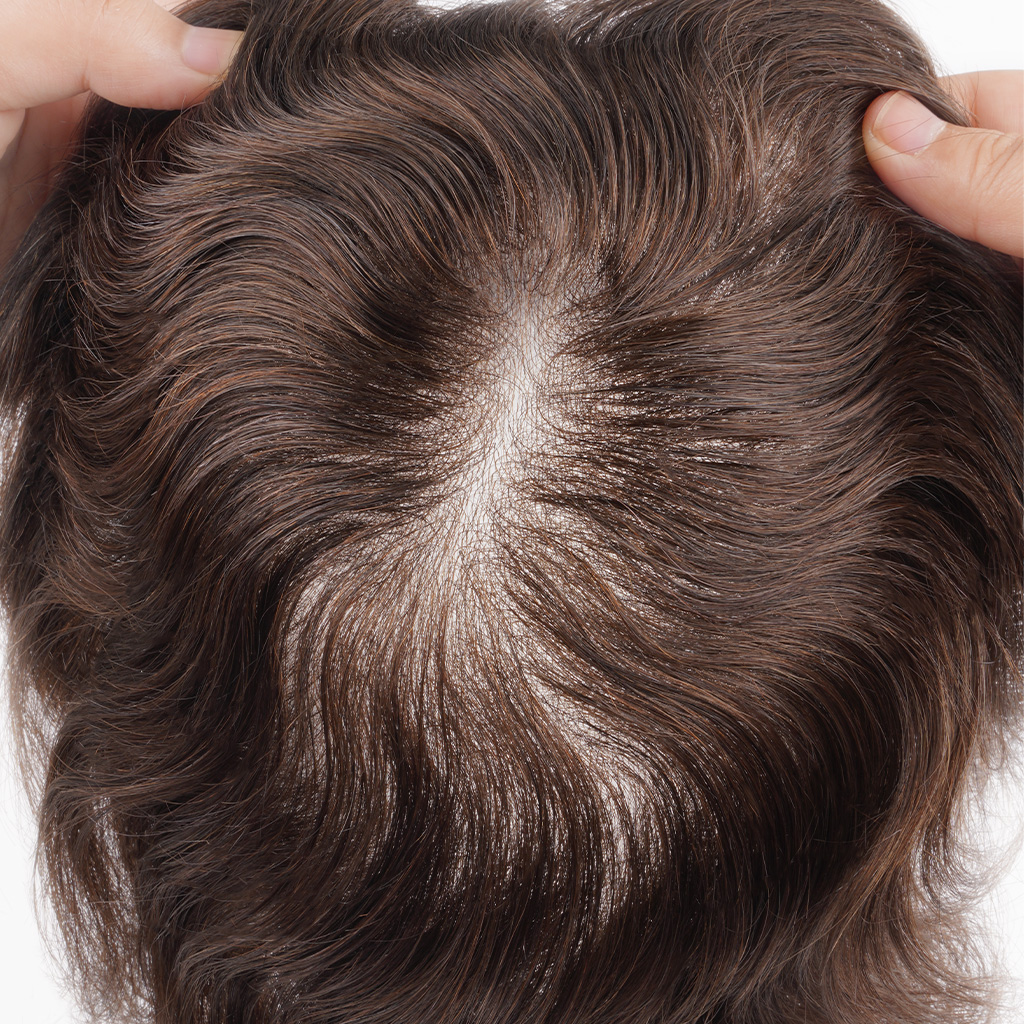 LIGHT03 thin skin hair system features natural part